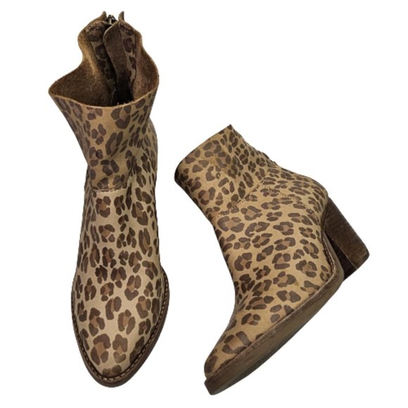 Matissa Premier Leopard Print Suede Leather Ankle Heeled Bootie Shoes Sz 6.5 - Picture 12 of 12